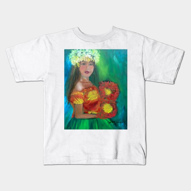 Merrie Monarch Hula Girl 11 Kids T-Shirt by jennyleeandjim